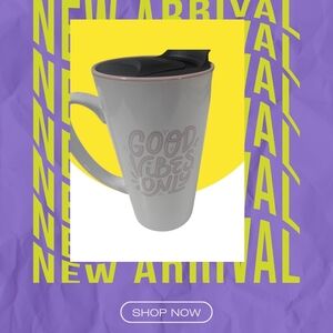 White Travel Mug with Black Lid